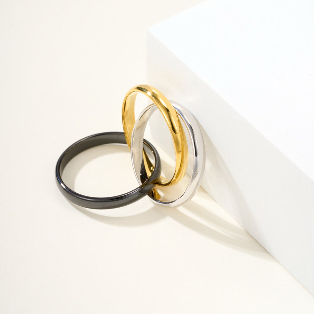 [Triumph Jewelry]TRINITY 3.2MM RING BLACK CERAMIC