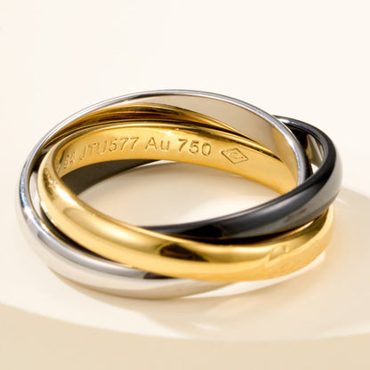 [Triumph Jewelry]TRINITY 3.2MM RING BLACK CERAMIC