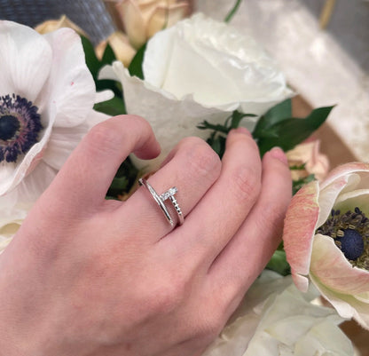[Triumph Jewelry]JUSTE 1.8MM HALF DIAMOND RING