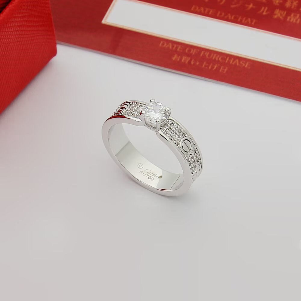 [Triumph Jewelry]LOVE RING 3.6MM 1 BIG DIAMOND FULL DIAMOND