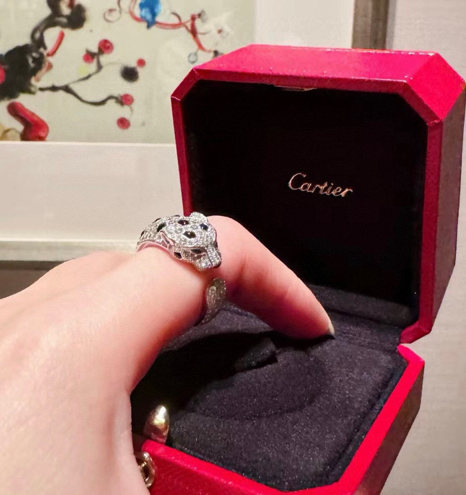 [Triumph Jewelry]PANTHERE SPOTTED FULL DIAMOND MEDIUM RING