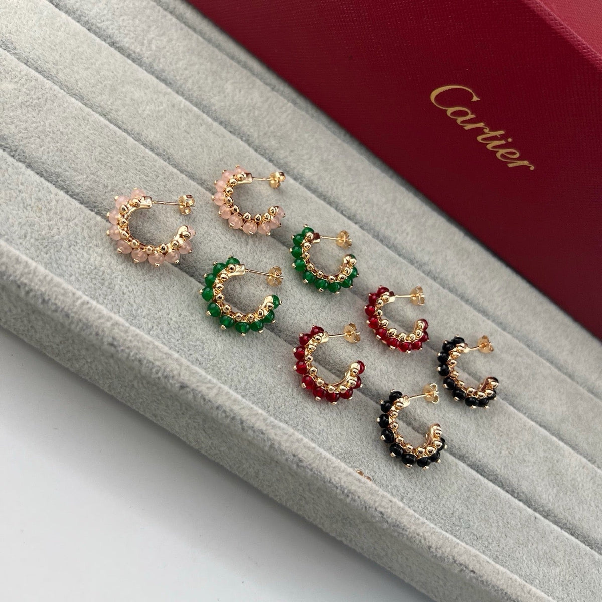 [Triumph Jewelry]CLASH 7.9MM AGATE CHALCEDONY EARRINGS