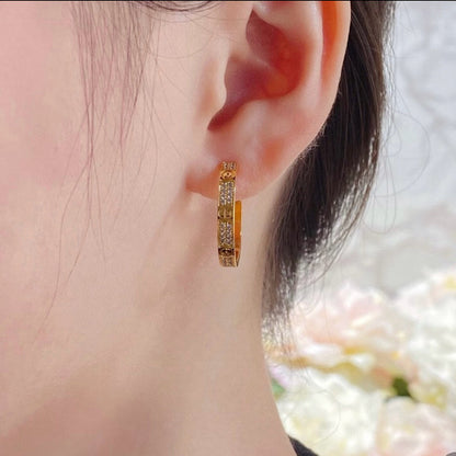 [Triumph Jewelry]LOVE EARRINGS 3.6MM DIAMOND PAVED