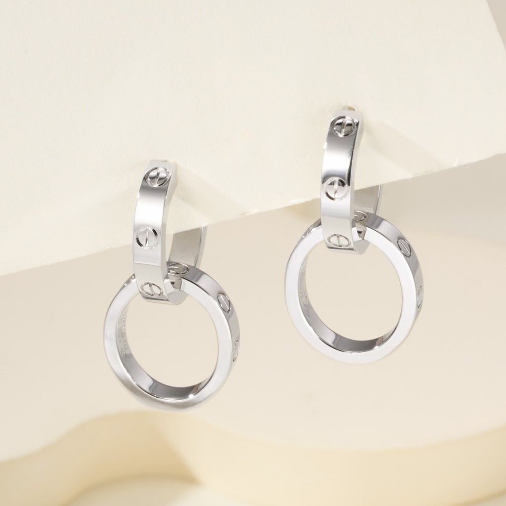 [Triumph Jewelry]LOVE 3.3MM DANGLE EARRINGS