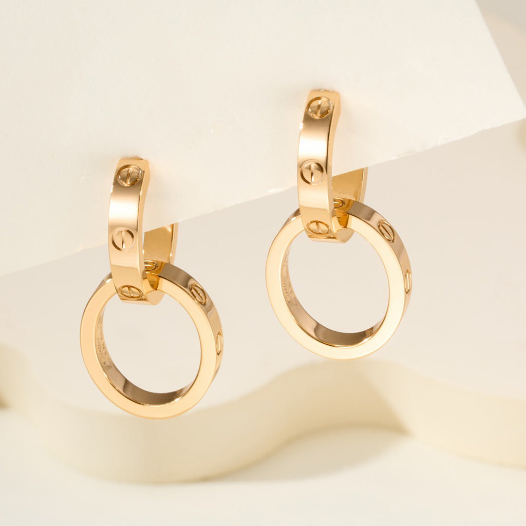 [Triumph Jewelry]LOVE 3.3MM DANGLE EARRINGS
