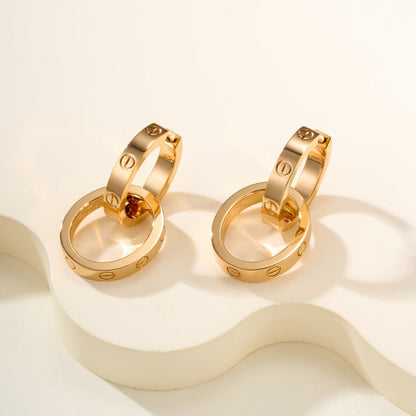 [Triumph Jewelry]LOVE 3.3MM DANGLE EARRINGS