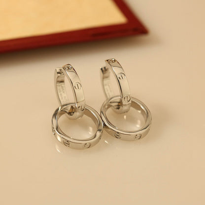 [Triumph Jewelry]LOVE 3.3MM DANGLE EARRINGS