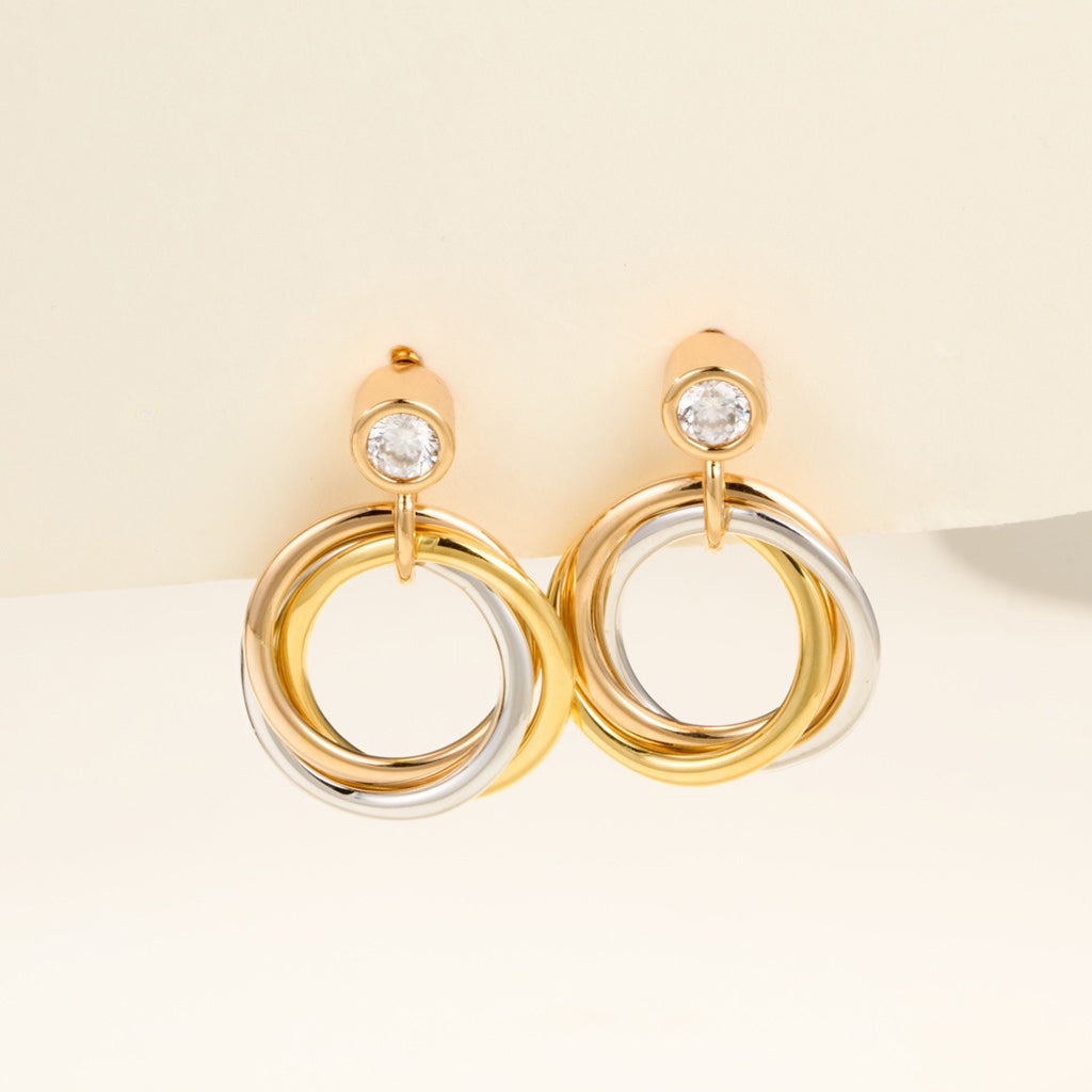 [Triumph Jewelry]TRINITY ON DIAMOND  EARRINGS