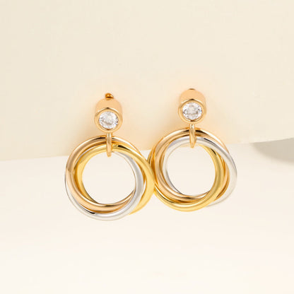 [Triumph Jewelry]TRINITY ON DIAMOND  EARRINGS