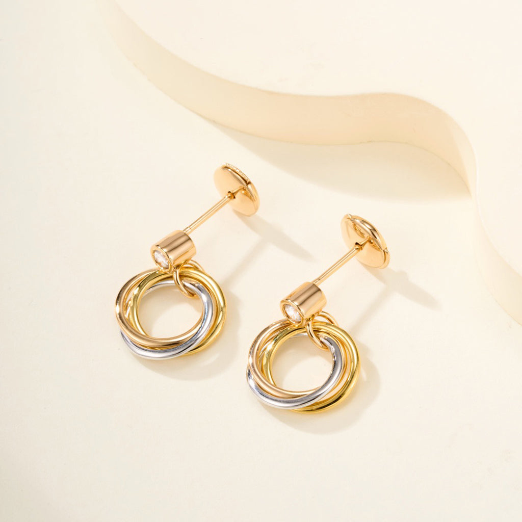 [Triumph Jewelry]TRINITY ON DIAMOND  EARRINGS