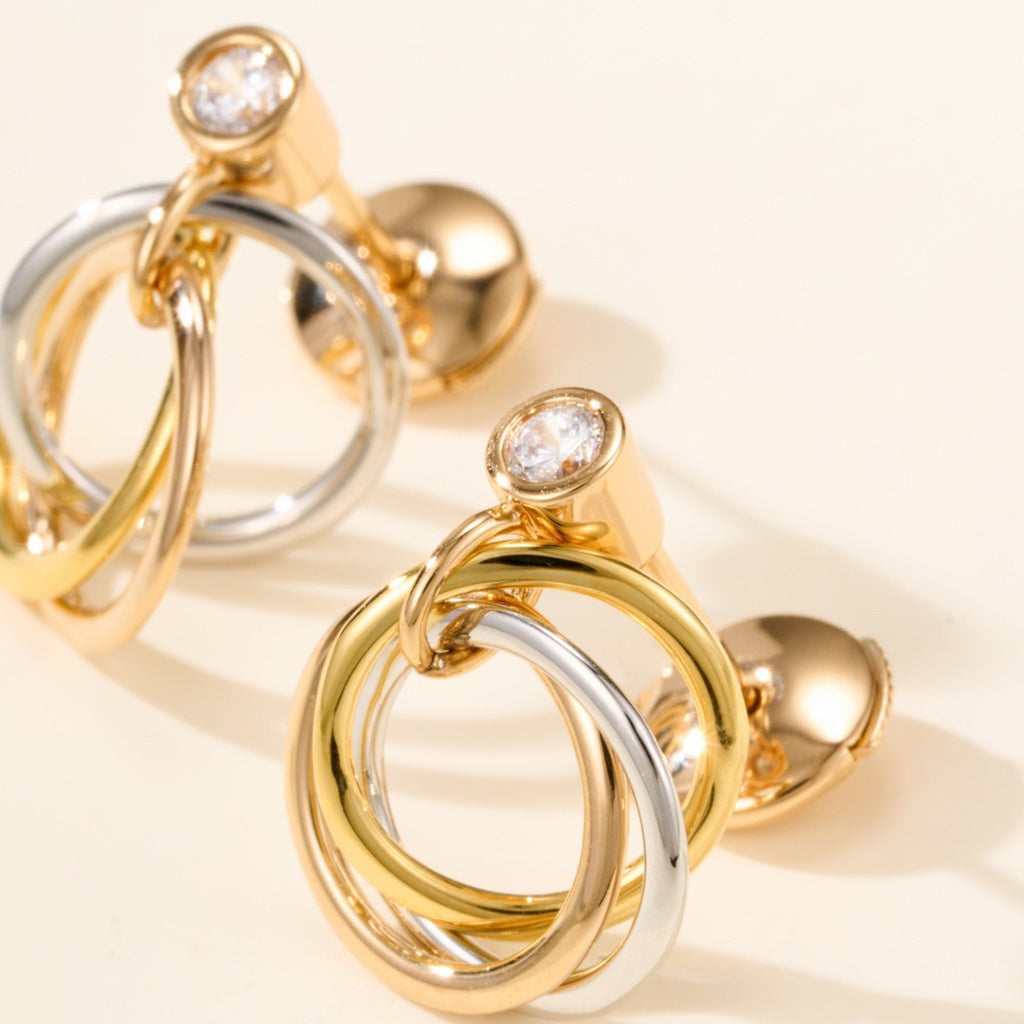 [Triumph Jewelry]TRINITY ON DIAMOND  EARRINGS