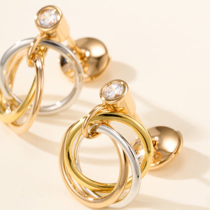 [Triumph Jewelry]TRINITY ON DIAMOND  EARRINGS