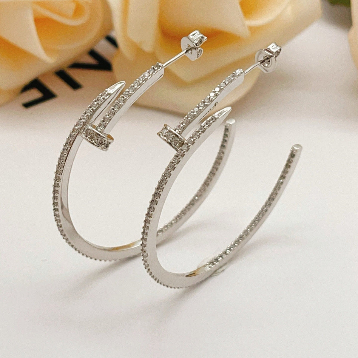 [Triumph Jewelry]JUSTE FULL DIAMOND LARGE EARRINGS
