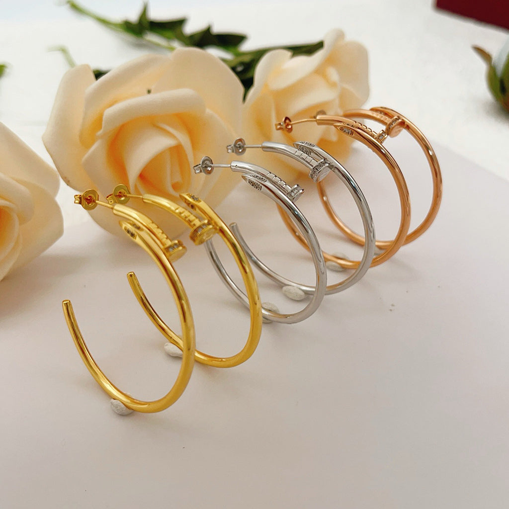 [Triumph Jewelry]JUSTE HALF DIAMOND LARGE EARRINGS