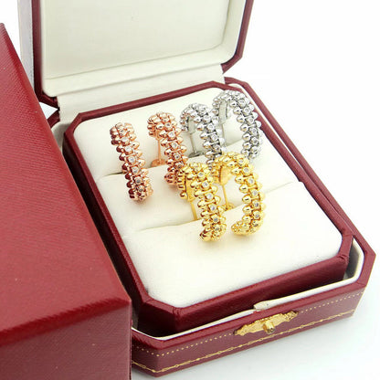 [Triumph Jewelry]CLASH FULL DIAMOND MEDIUM EARRINGS
