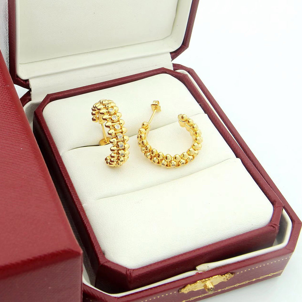 [Triumph Jewelry]CLASH FULL DIAMOND MEDIUM EARRINGS
