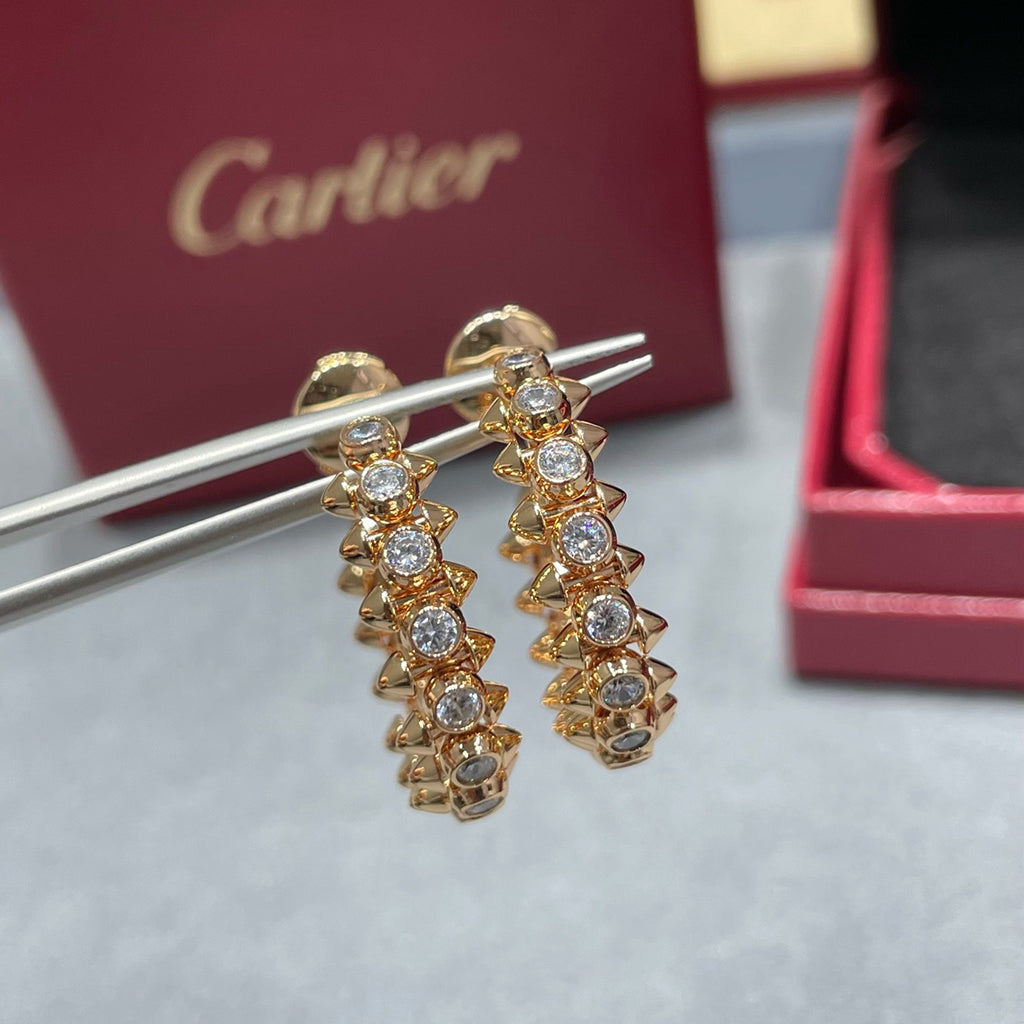 [Triumph Jewelry]CLASH FULL DIAMOND MEDIUM EARRINGS