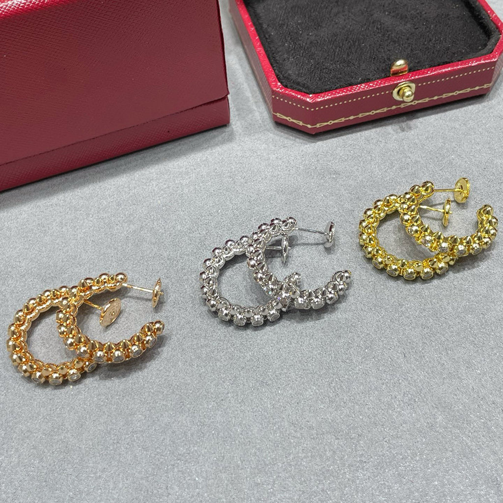 [Triumph Jewelry]CLASH FULL DIAMOND MEDIUM EARRINGS