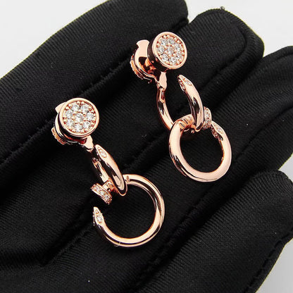 [Triumph Jewelry]JUSTE HALF DIAMOND DOUBLE EARRINGS