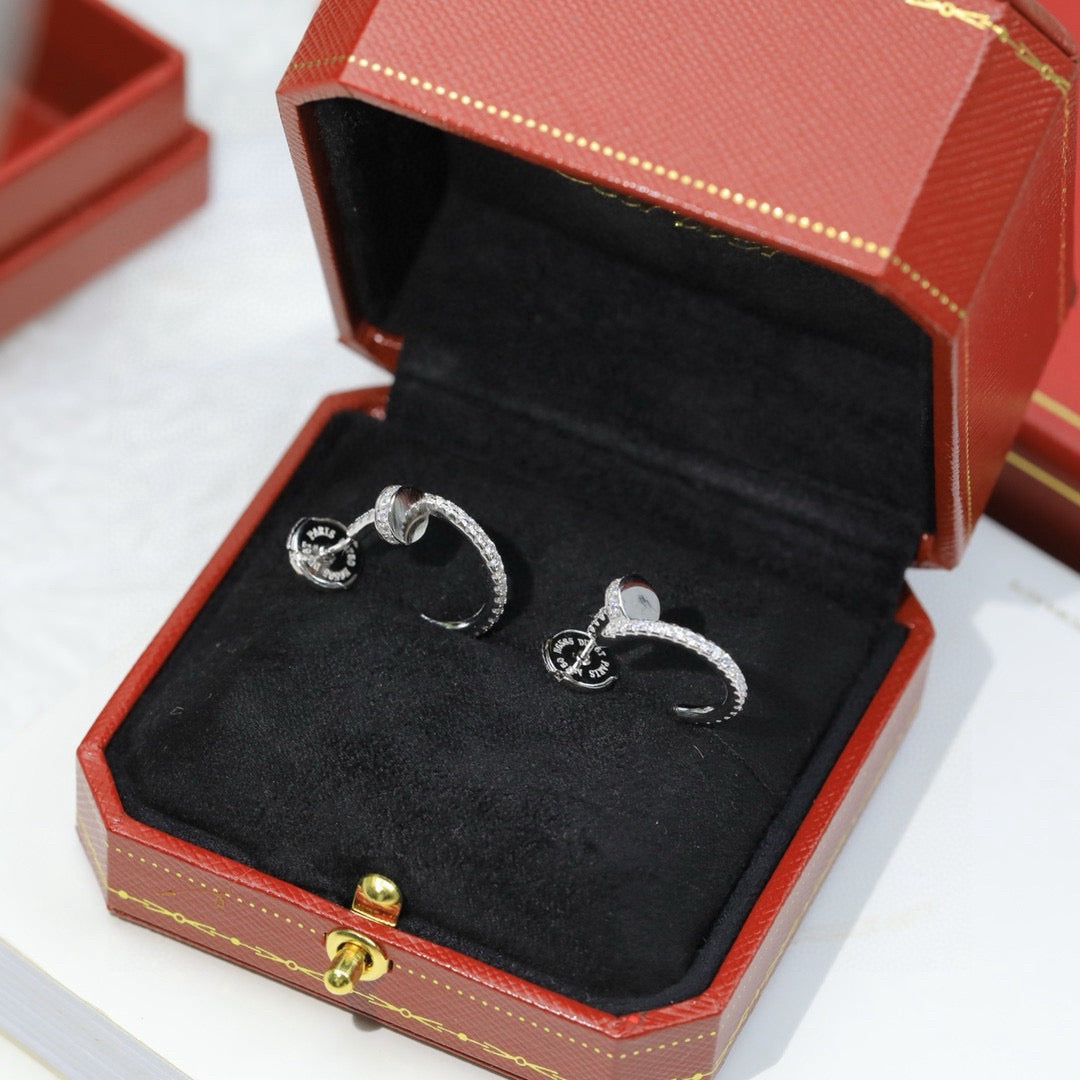 [Triumph Jewelry]JUSTE FULL DIAMOND DOUBLE EARRINGS