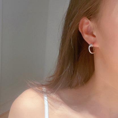 [Triumph Jewelry]JUSTE FULL DIAMOND DOUBLE EARRINGS
