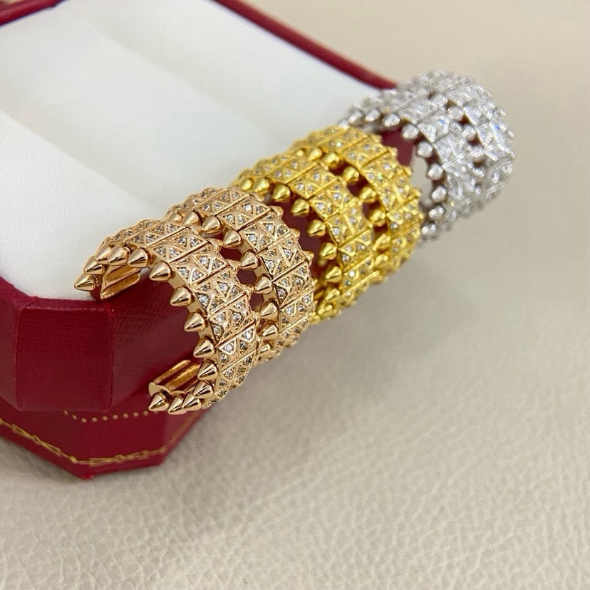 [Triumph Jewelry]CLASH 9.2MM FULL DIAMOND DOUBLE ROW EARRINGS