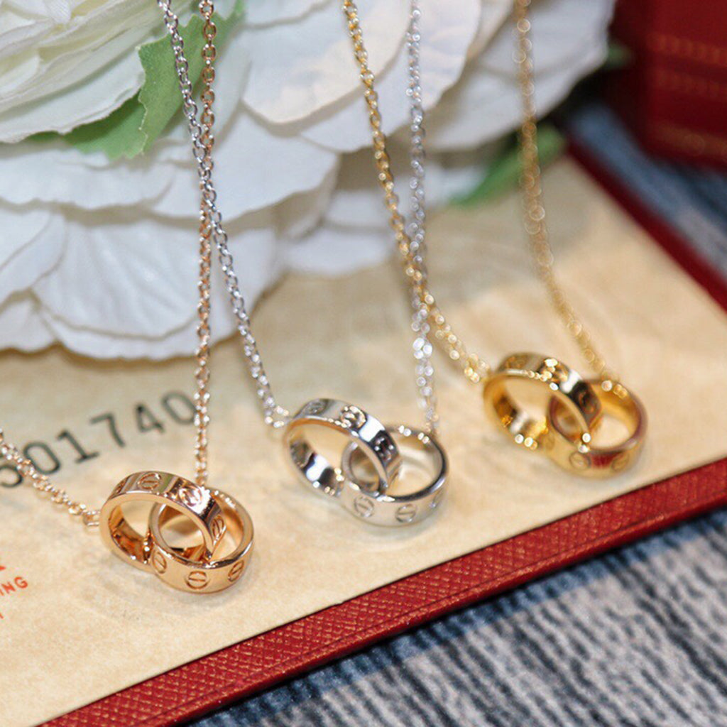 [Triumph Jewelry]LOVE DOUBLE RING NECKLACE