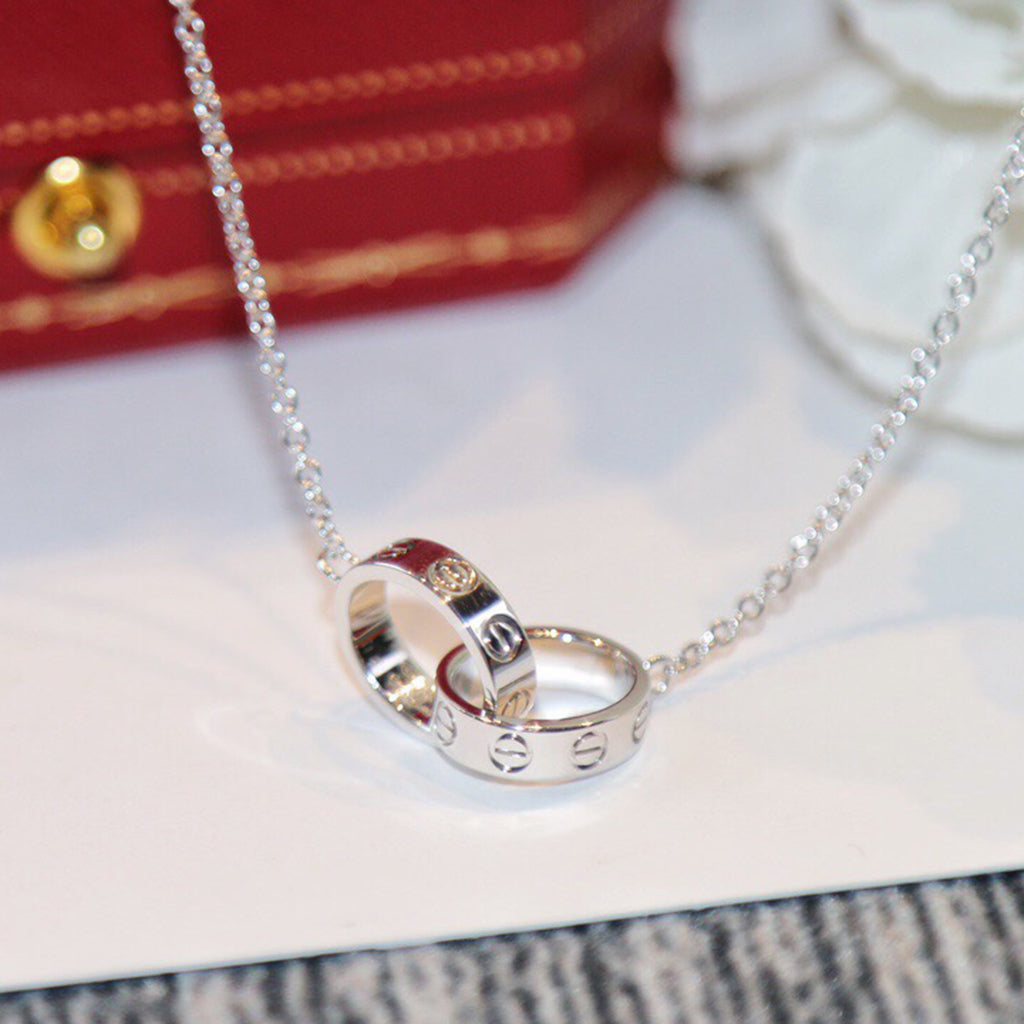 [Triumph Jewelry]LOVE DOUBLE RING NECKLACE