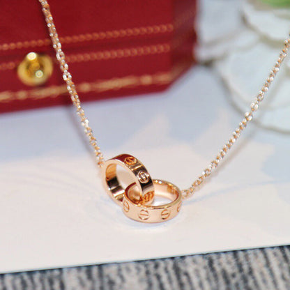[Triumph Jewelry]LOVE DOUBLE RING NECKLACE