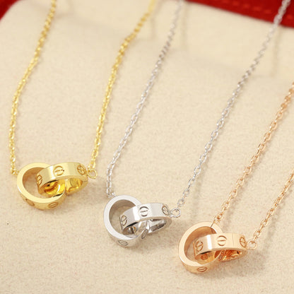 [Triumph Jewelry]LOVE DOUBLE RING NECKLACE