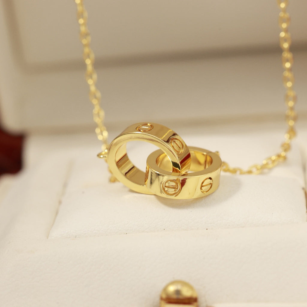 [Triumph Jewelry]LOVE DOUBLE RING NECKLACE