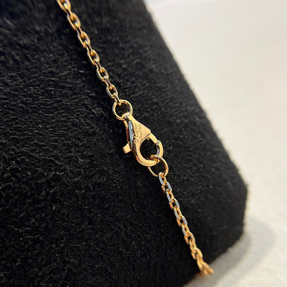 [Triumph Jewelry]LOVE DOUBLE RING HALF DIAMOND NECKLACE