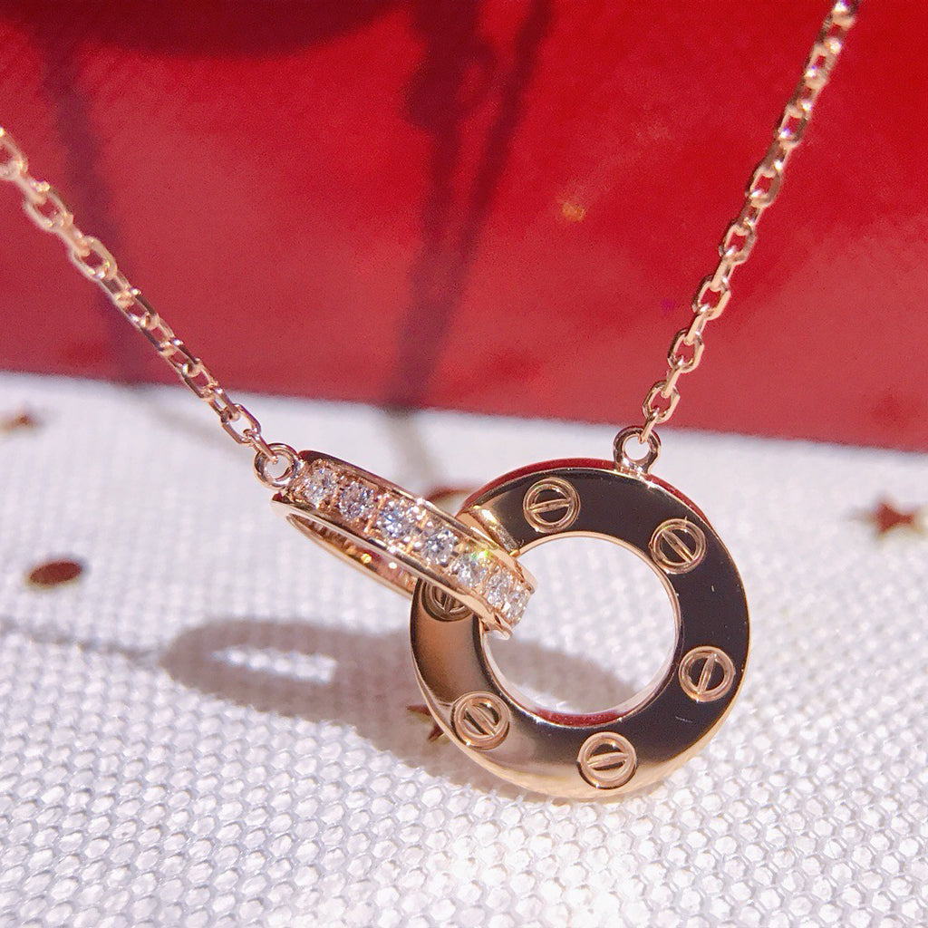 [Triumph Jewelry]LOVE  FULL DIAMOND PENDANT NECKLACE