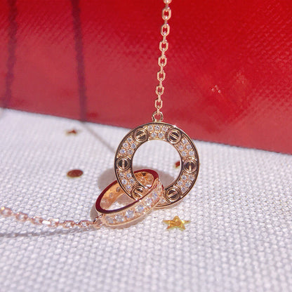 [Triumph Jewelry]LOVE  FULL DIAMOND PENDANT NECKLACE