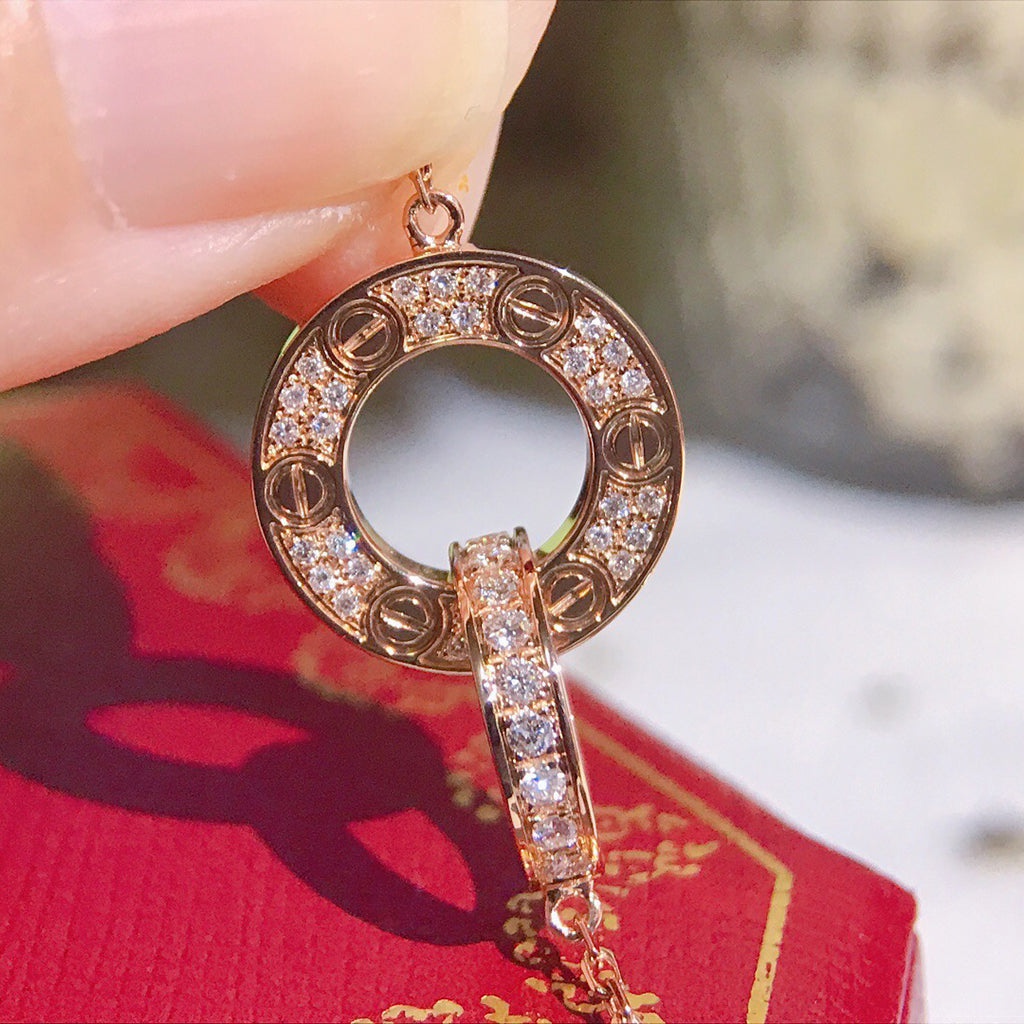 [Triumph Jewelry]LOVE  FULL DIAMOND PENDANT NECKLACE