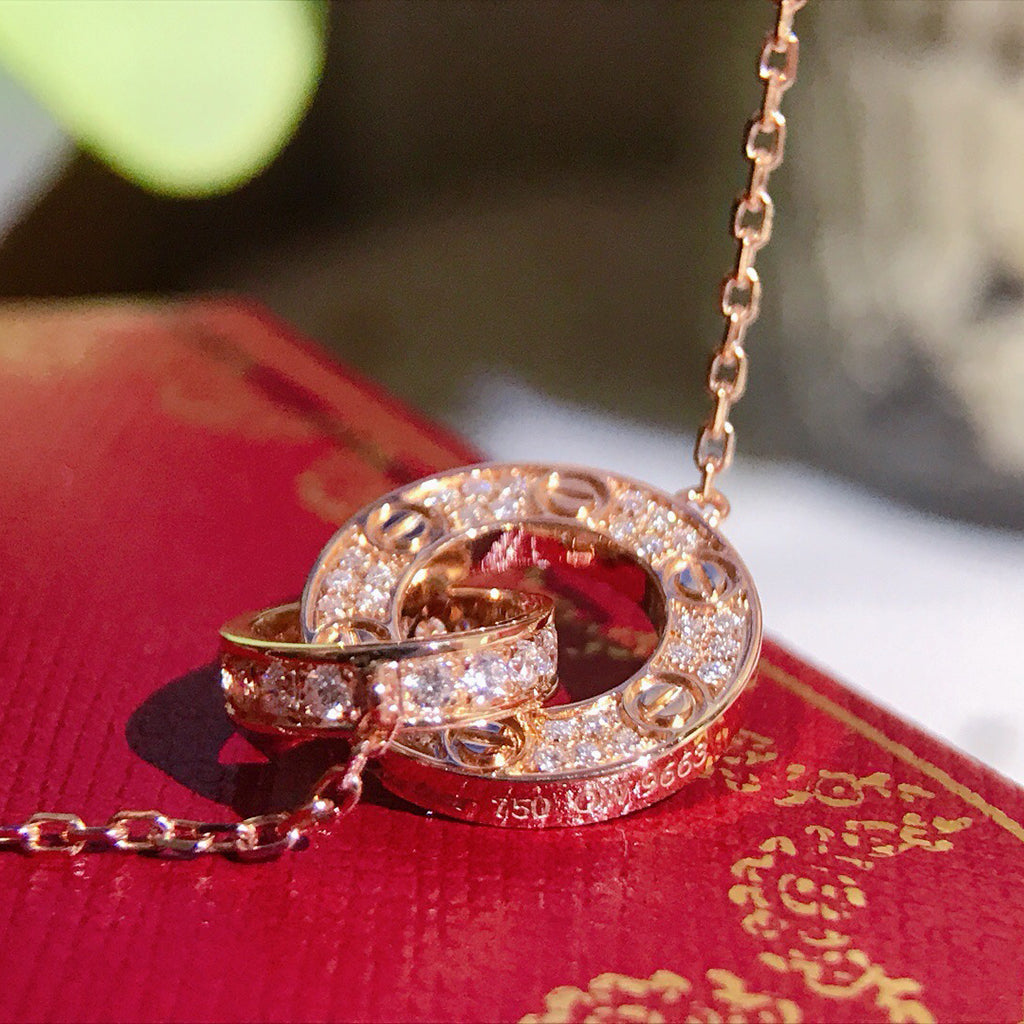 [Triumph Jewelry]LOVE  FULL DIAMOND PENDANT NECKLACE