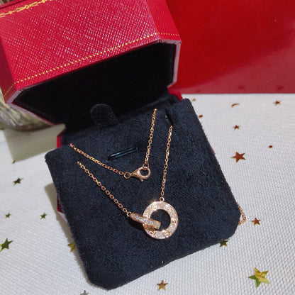 [Triumph Jewelry]LOVE  FULL DIAMOND PENDANT NECKLACE