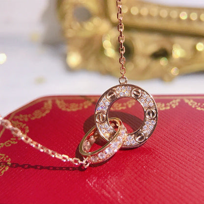 [Triumph Jewelry]LOVE  FULL DIAMOND PENDANT NECKLACE