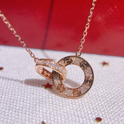 [Triumph Jewelry]LOVE  FULL DIAMOND PENDANT NECKLACE