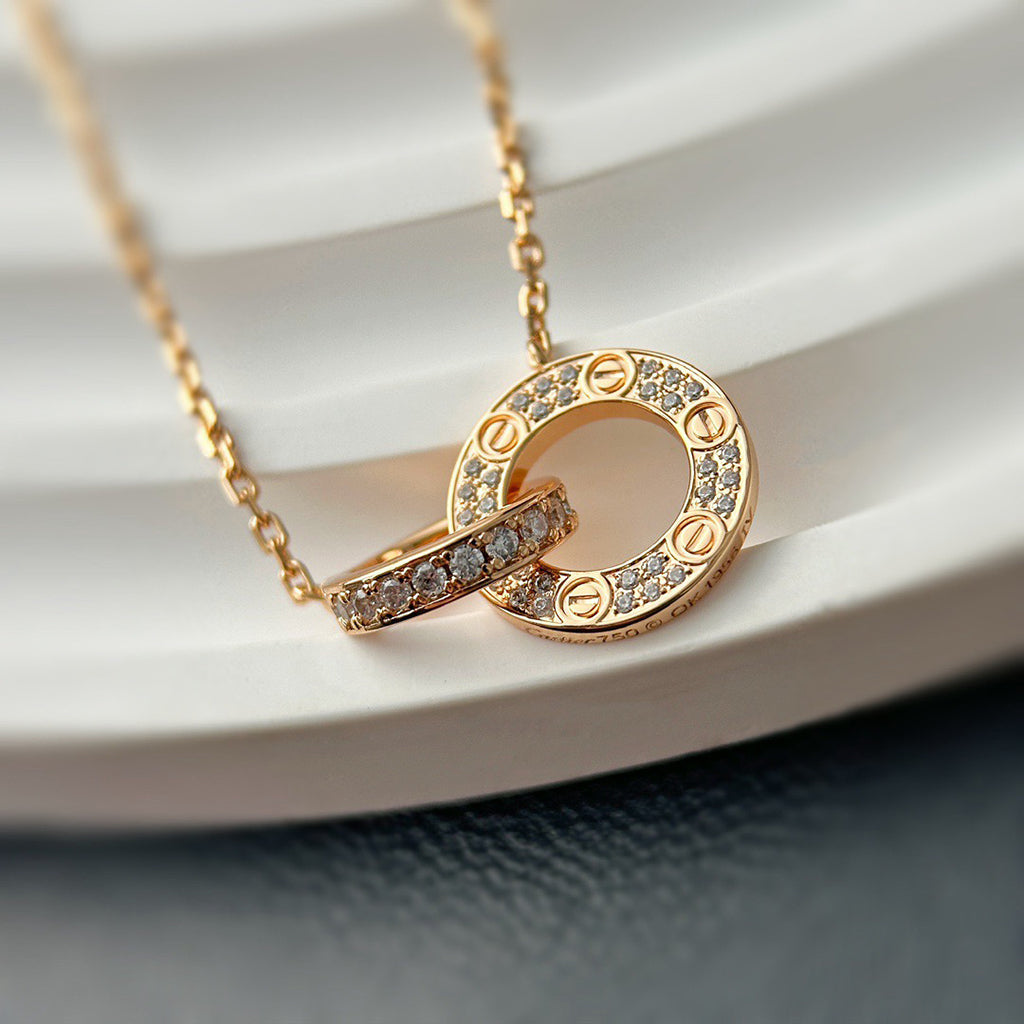 [Triumph Jewelry]LOVE  FULL DIAMOND PENDANT NECKLACE