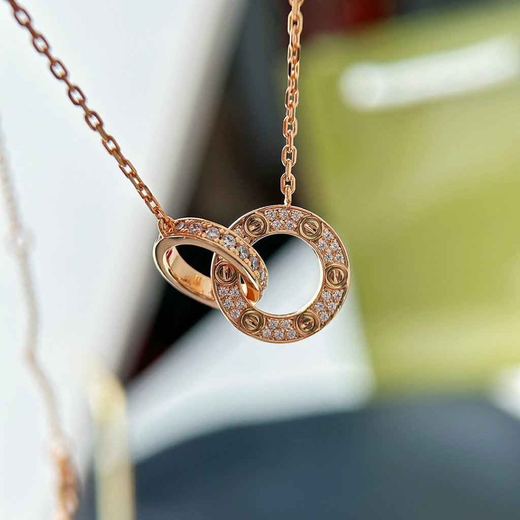 [Triumph Jewelry]LOVE  FULL DIAMOND PENDANT NECKLACE