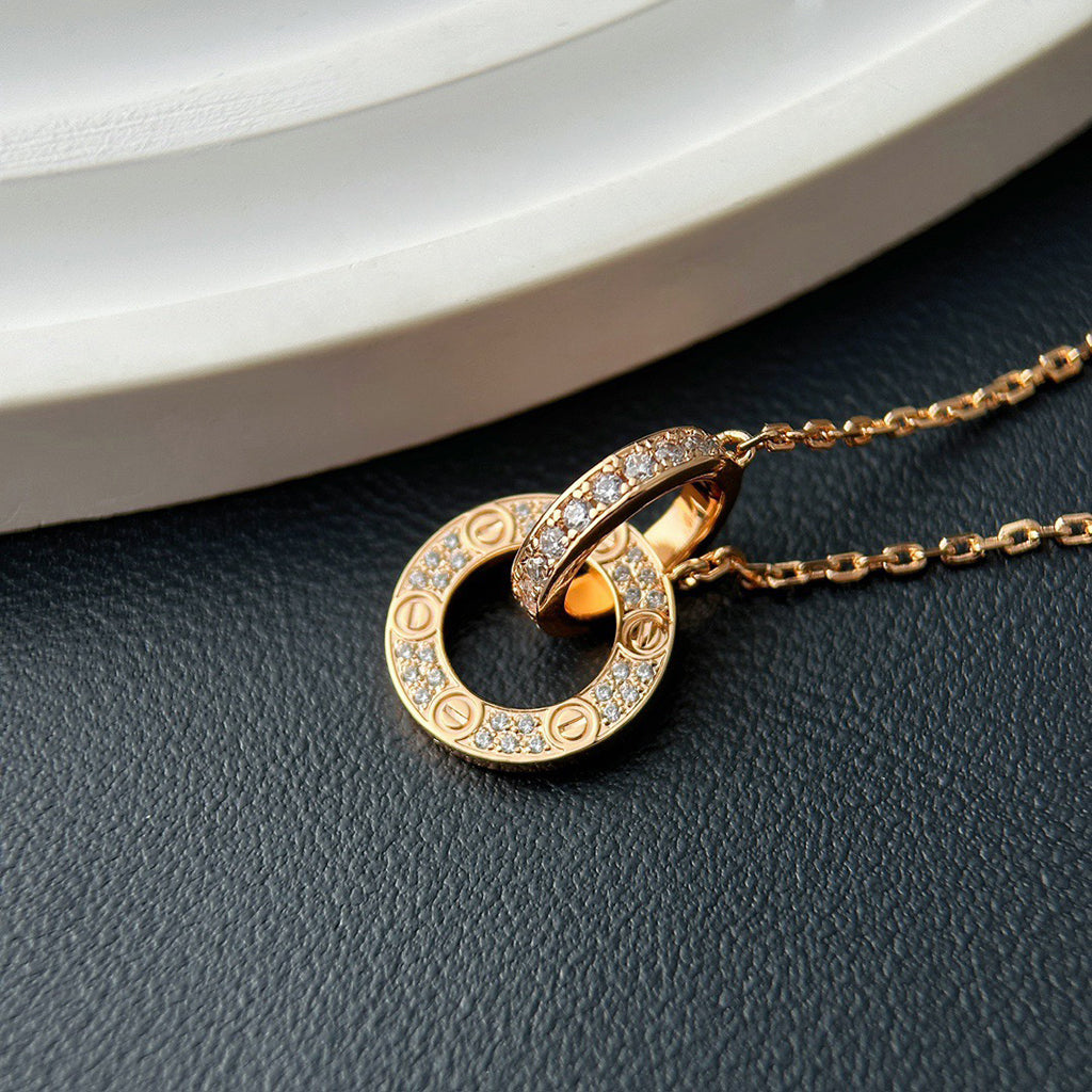 [Triumph Jewelry]LOVE  FULL DIAMOND PENDANT NECKLACE