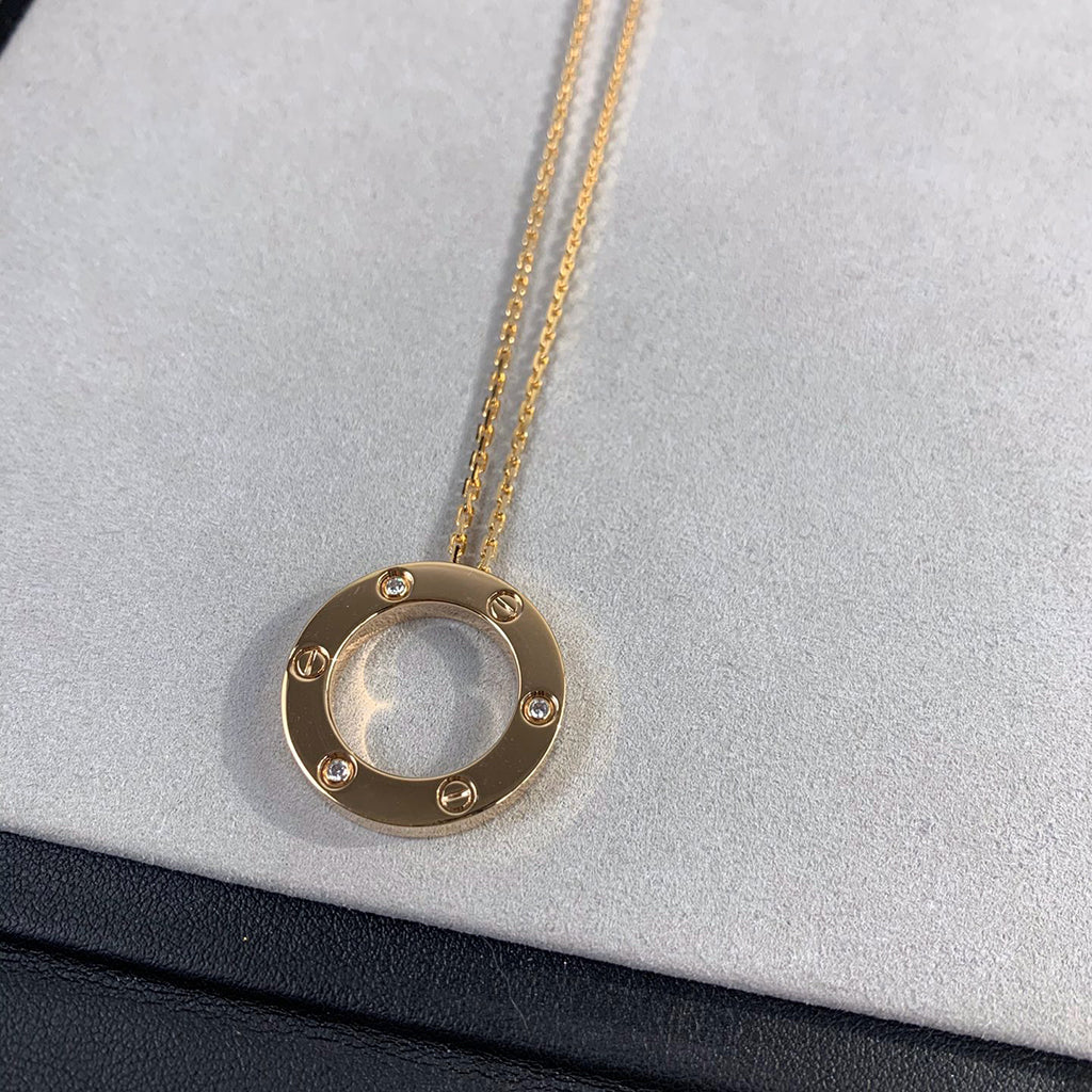 [Triumph Jewelry]LOVE NECKLACE 16MM 3 DIAMONDS
