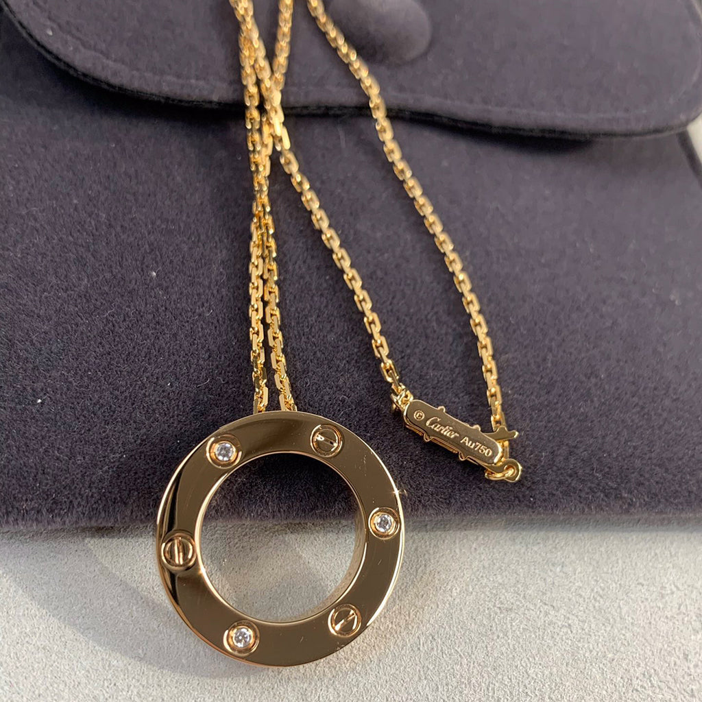 [Triumph Jewelry]LOVE NECKLACE 16MM 3 DIAMONDS