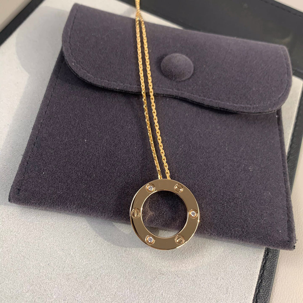 [Triumph Jewelry]LOVE NECKLACE 16MM 3 DIAMONDS