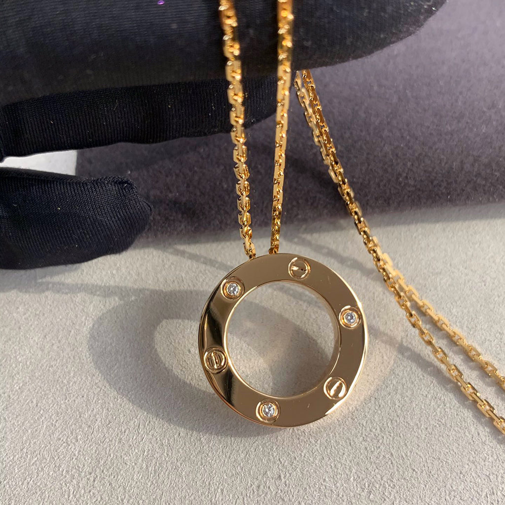 [Triumph Jewelry]LOVE NECKLACE 16MM 3 DIAMONDS