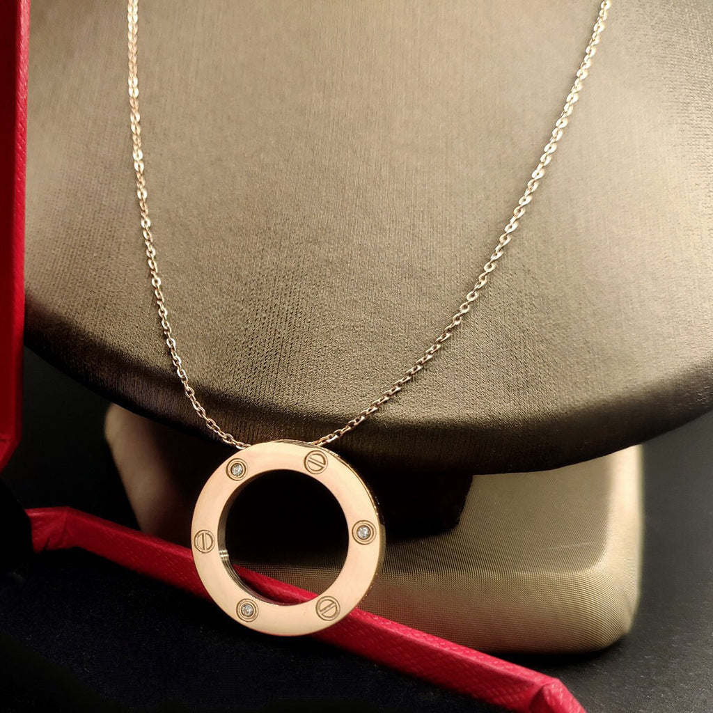 [Triumph Jewelry]LOVE NECKLACE 16MM 3 DIAMONDS