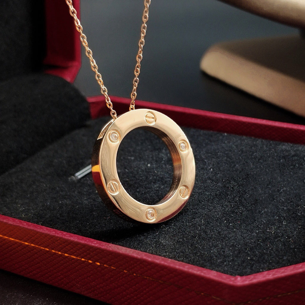 [Triumph Jewelry]LOVE NECKLACE 16MM 3 DIAMONDS