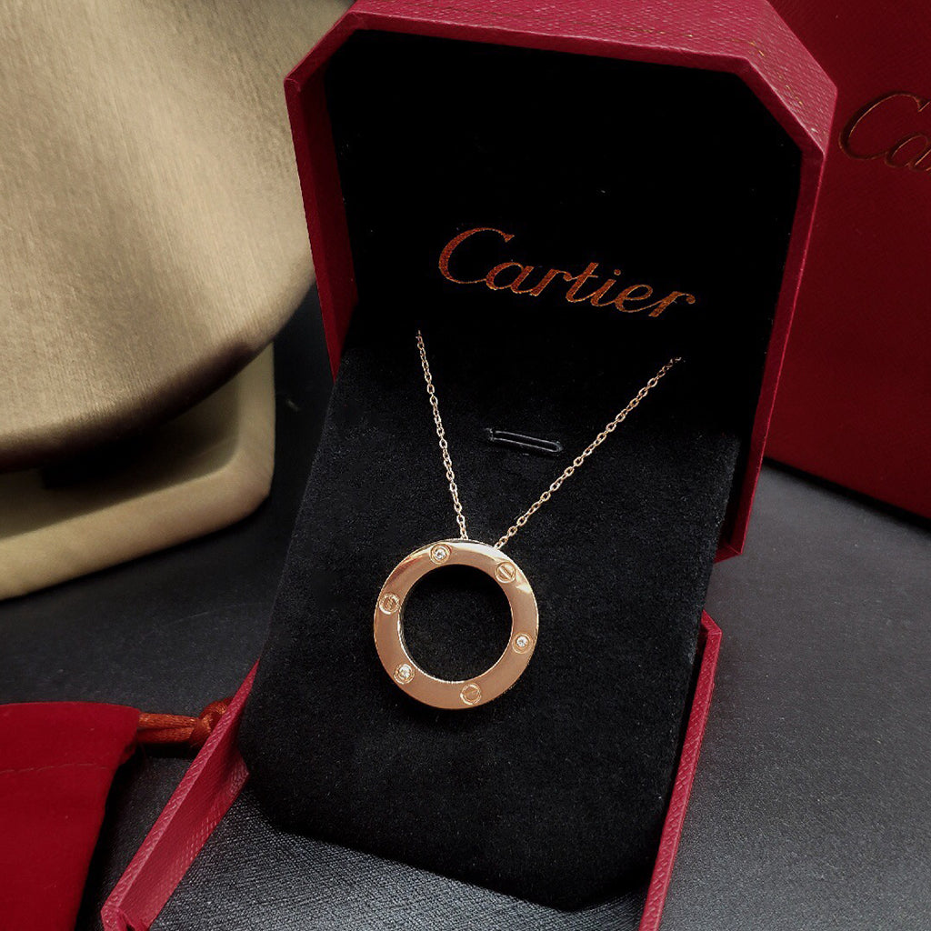 [Triumph Jewelry]LOVE NECKLACE 16MM 3 DIAMONDS