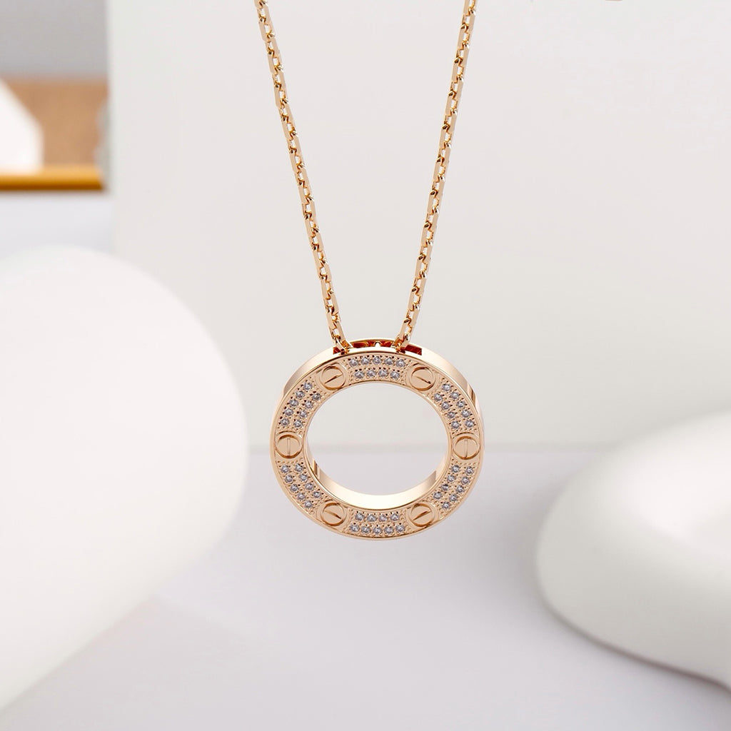[Triumph Jewelry]LOVE NECKLACE 16MM  FULL DIAMOND